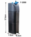 Dophin F-2000  (KW) Внутренний фильтр с регулятором и углем 16 вт., 800 л./ч. 